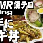 ワンタン勝手にネギ丼[咀嚼音 飯テロ 外食 動画]町中華食堂で食べるオヤジJapan