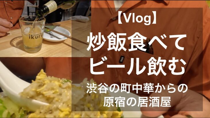 【渋谷/原宿】渋谷の町中華で炒飯食べて原宿の居酒屋でビールを飲む！ちょろっと街ぶらも堪能のVlog！