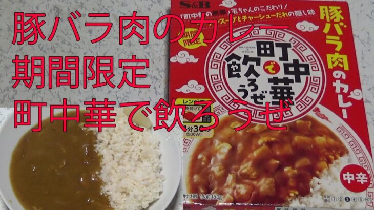 【レトルトカレーレビュー】町中華で飲(や)ろうぜ 豚バラ肉のカレー中辛180g・期間限定をレンチンして食べた！【エスビー食品㈱】