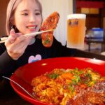 【大食い】デカ盛りで人気の町中華で４種の肉丼2.5㎏食べたら１ℓのビールがついてくる【ますぶちさちよ】